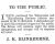 Tobacconist and Hairdressing Business 26 Mar 1908